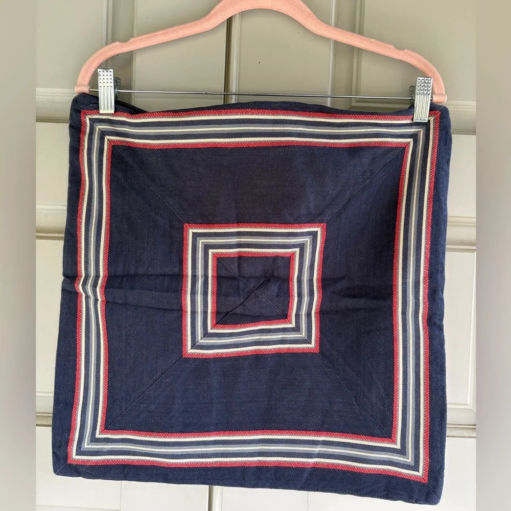 Pottery Barn Blue Striped Square Pillow Sham